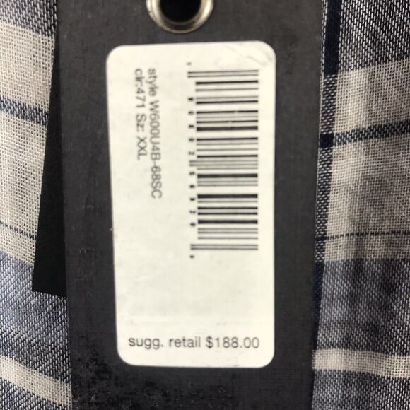 John Varvatos Star USA Plaid Reversible Regular Fit Shirt Blue Topaz Sz XXL $188 - Picture 6 of 7